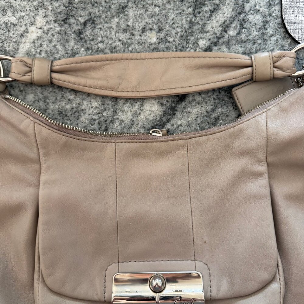 Coach Kristen Taupe Grey Leather Hobo Bag - Picture 6 of 15